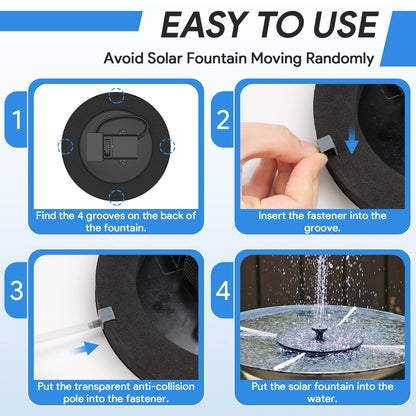 Solar Fountain, Floating Solar Powered Water Fountain Pump for Bird Bath, Garden, Pond, Pool, Outdoor Solar Founatin (2.5W)