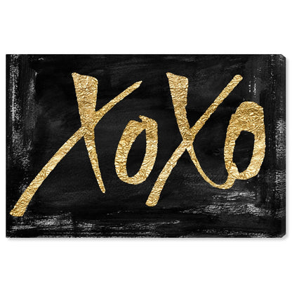 Oliver Gal Typography Wall Art Canvas Prints Quotes and Sayings Black and Gold XOXO Home Décor, 30" x 20", Stretched