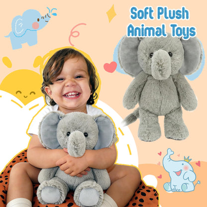 okegztoa Stuffed Animal Plush Toy Soft Plushie Cuddly Elephant Cute Plush Toy for Kids Toddlers Boys Girls Birthday Christmas Nursery Decor Party Favors
