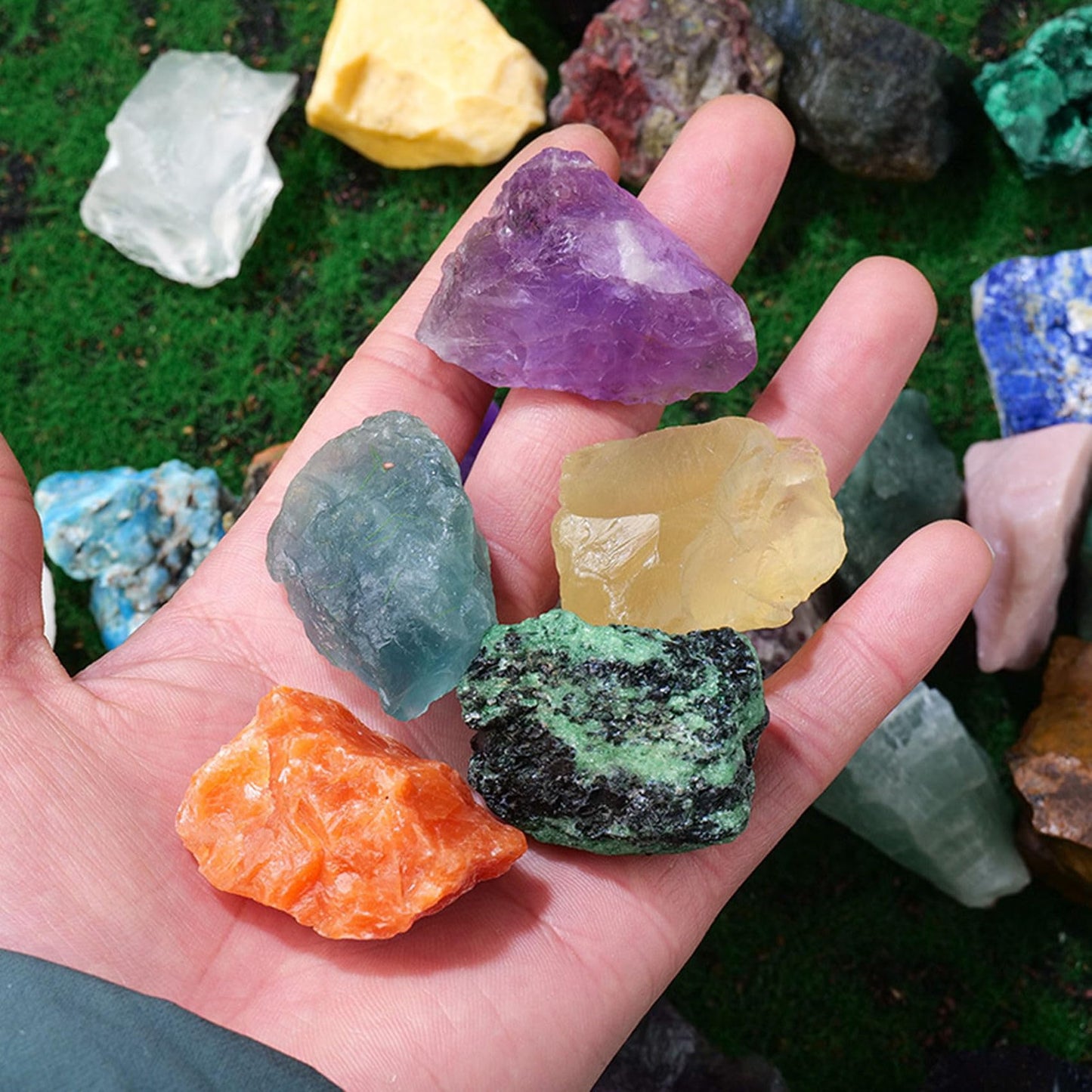 Deep Amethyst Raw Crystals Healing Crystals Natural Rough Stones 1.2-2" for Tumbling, Fountain Rocks, Yoga, Meditation, Polishin, Gift 15