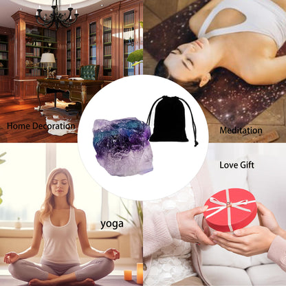 Apengshi 1.2-2'' Rainbow Fluorite Raw Stone Natural Crystal Healing Crystal and Stone Rough Rocks for Fountain Home Garden Decor Meditation