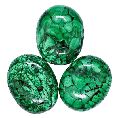 Amazing Gemstone Malachite Crystals and Healing Stones - Large Palm Stone Crystals Piedra - Crystal for Good Luck, Balanced Positive Energy, Meditation - Unique Stocking Stuffers, Gifts for Women