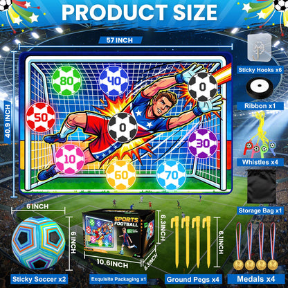 WUPIOS Upgraded Toy Soccer Game Set for Kids, Indoor Outdoor Backyard Toss Soccer Goal Game with 2 Balls, 1 Flannel Target, Soccer Toys for Boys and Girls 3-5 6-8 8-12 Years Old Kids Birthday