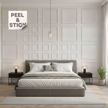 Peel and Stick Wall Molding Kit | Pre-Cut Paintable Wainscoting Panels | 16 Frames 19.68” + 16 Frames 7.87” (Totally 32 pcs) | Easy Install Decorative Wall Trim for Bedroom, Living Room
