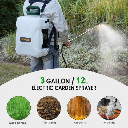 3Gallon Lawn Garden Sprayer Compatible with Makita 18V Battery(Tool Only), Backpack Pump Sprayer, Translucent Water Tank, Adjustable Pressure, for Spraying Plants, Watering, Weeds, Cleaning