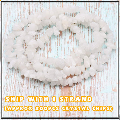 500 pcs Natural Chip Stone Beads, Alabaster 5-8 mm Irregular Gemstones Healing Crystal Loose Rocks Bead Hole Drilled for Jewelry Making Bracelet