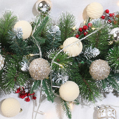 YINGQIWISH 2.36In Velvet Christmas Ball Ornaments, 25PCS Champagne Flocked Christmas Tree Hanging Decorations, for Home Holiday Wedding Indoor Xmas Party Decor.
