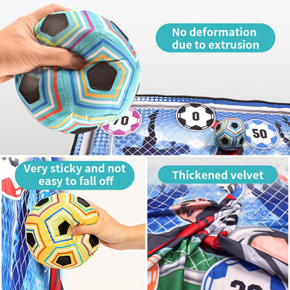 Anehono Soccer Ball Game Mat Set, Sticky Soccer Ball Indoor Target Toss Party Game, Sports Toys and Gift for Kids Boys Girls for 3 4 5 6 7 8 Year Old Boy Toys Birthday