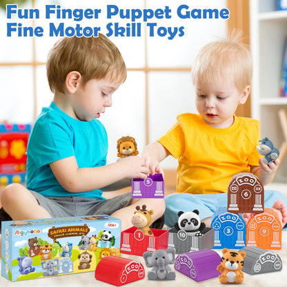 Aigybobo Learning Toys for 1,2,3 Year Old Toddlers, 20Pcs Animals Toys Montessori Counting, Matching & Sorting Fine Motor Games, Christmas Birthday Easter Gift for Baby Boys Girls Age 12-18 Months