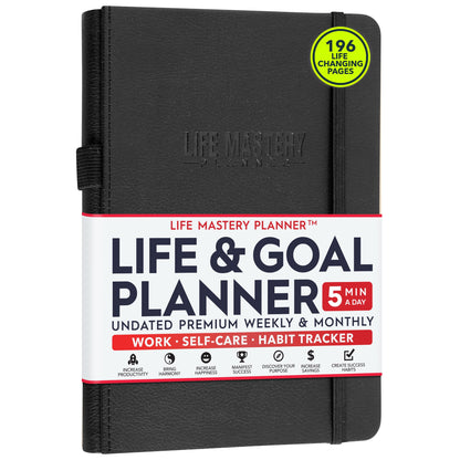 Life & Goal Planner - A 12 Month Journey to Crush Your Goals, Increase Productivity, Passion, Success & Happiness - Weekly & Monthly Life Planner, Habit-Tracker, Gratitude Journal & Organizer