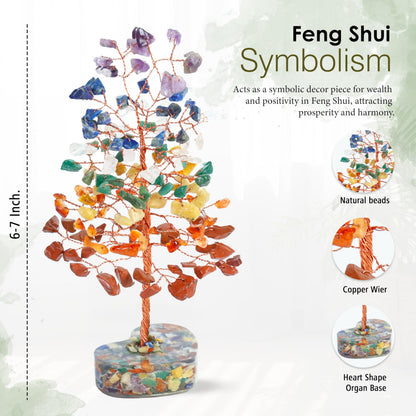 Crocon® 7 Chakra Heart Shape Base Crystals Tree, Birthday Gifts for Women, Healing Crystals Tree of Life, Positive Energy, Good Luck, Home Office Decor Gifts, Gift for Women - Sister Mom & Grandma