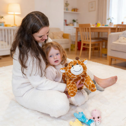 AmyToo Giraffe Stuffed Animals, Mommy Giraffe Plush with Baby, 4 Pcs Plush Toy for Girl Boy, Birthday Valentine's Gifts for Girlfriend, Kids, Toddler, Age 3-8, Yellow