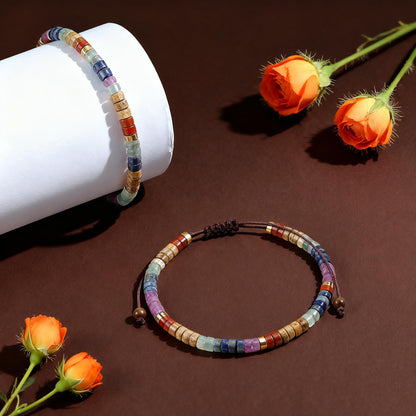 LIUANAN Crystal Healing Bracelets for Women, Adjustable 7 Chakras Bracelet with Healing Crystals and Stones, Anxiety & Protection Spiritual Jewelry, Meditation Gifts Pulseras para Mujer (7 Chakras Bracelet)