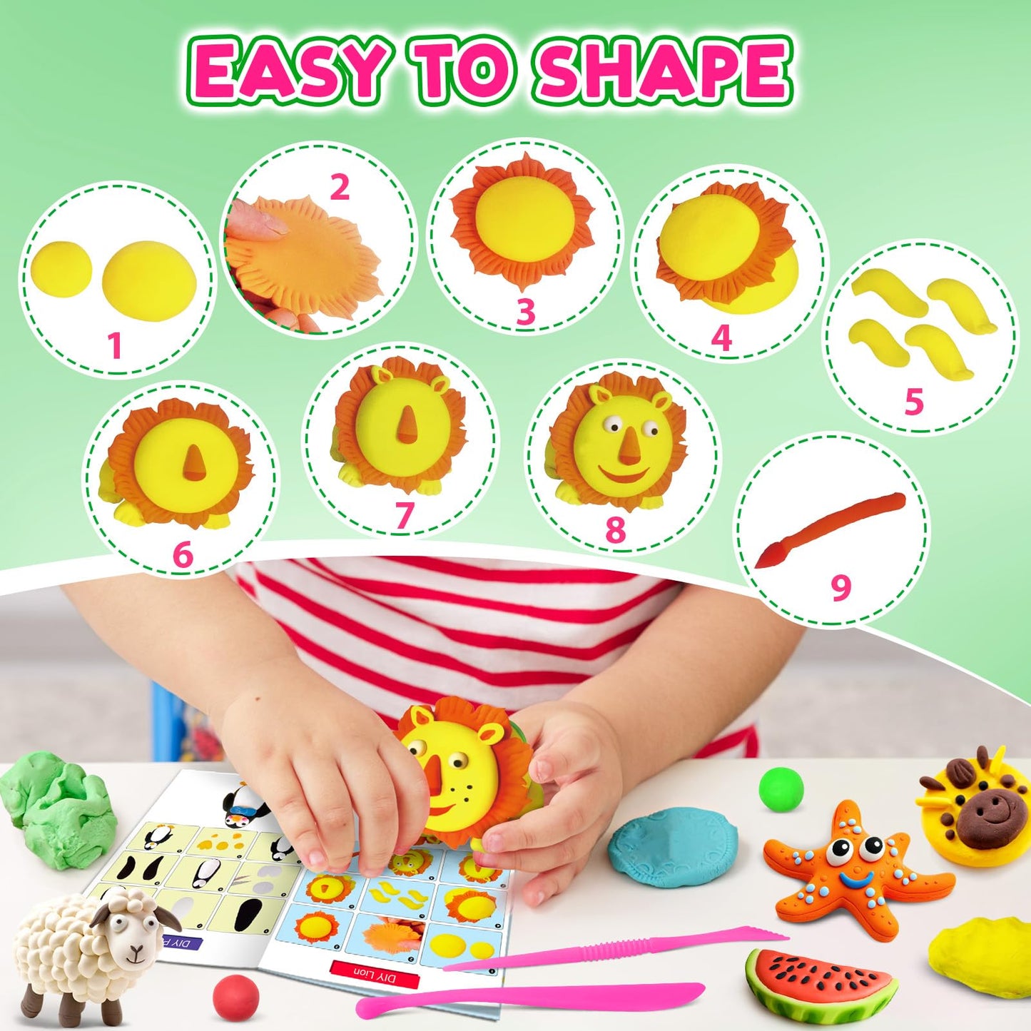 FAGNBED Air Dry Clay 138 Colors, Modeling Magic Clay Set with 5 Sculpting Tools, Gift for Ages 3-12 Boys and Girls