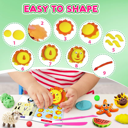 FAGNBED Air Dry Clay 138 Colors, Modeling Magic Clay Set with 5 Sculpting Tools, Gift for Ages 3-12 Boys and Girls