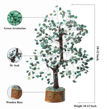Crocon® Green Aventurine Tree Gemstone Crystal Tree of Life Healing Chakra Money Healing Stone for Heart Chakra Feng Shui Good Luck Home & Room Decor Spiritual Gift of Women & Birthday Gifts