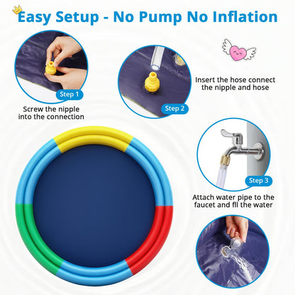 Splash Pad for Kids & Dogs, 78” Sprinkler Splash Pad with Dual Sprayers, Large Non-Slid Splash Mat, 360° Spray Outdoor Water Toys for Backyard, Summer, Gifts for Toddlers, Family, Pets