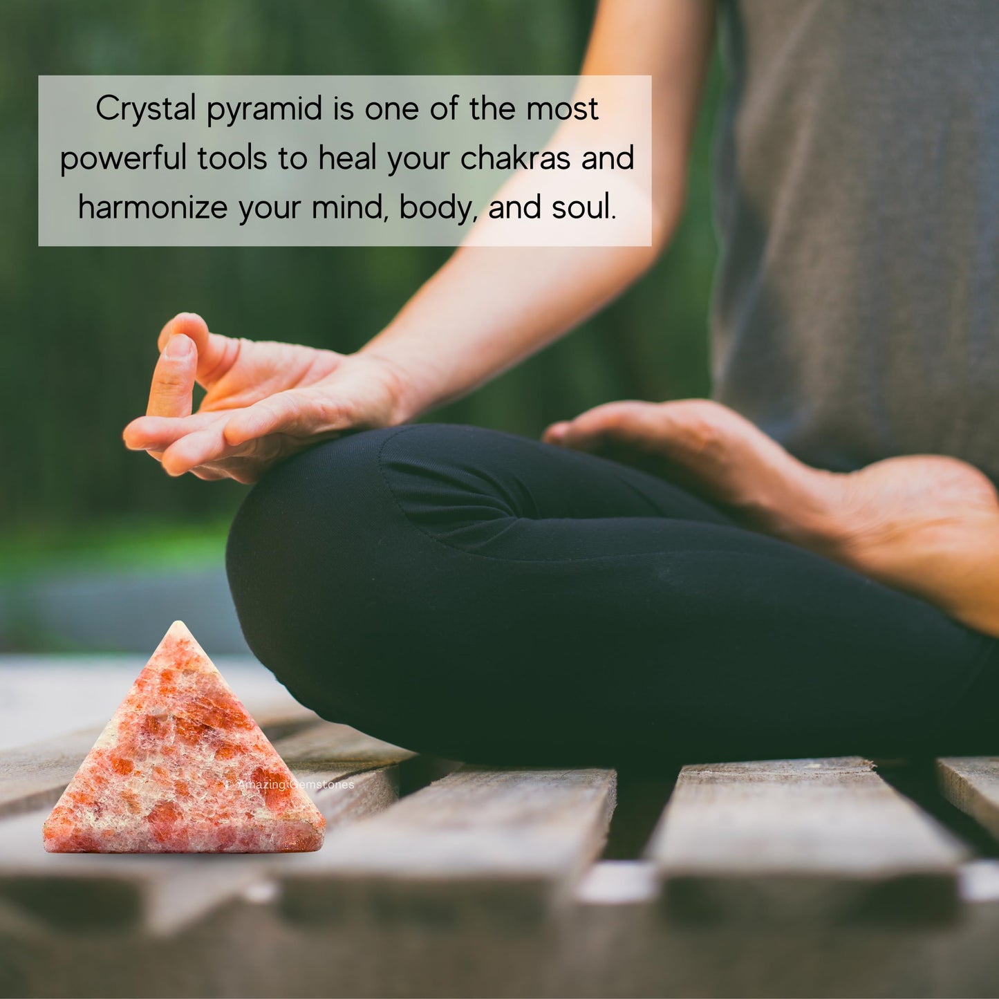 Amazing Gemstone Sunstone Pyramid Crystal Healing Stones - 1.5" Great Pyramid Figurine of Natural Stone Pyramid for Meditation, Reiki, Chakra Balancing and Crystal Pyramids Grid