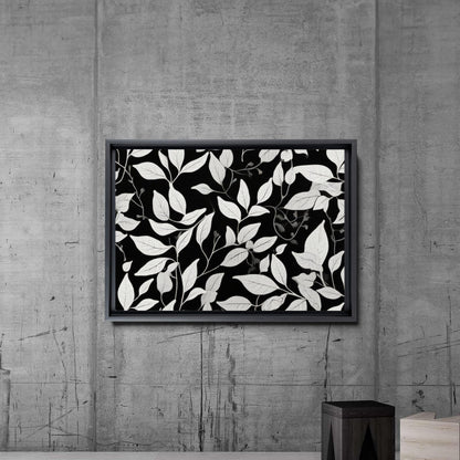 Canvas Print Scandinavian Folk Art Black and Beige Abstract Botanical Wall Art for Scandinavian Home Decor Decor Canvas, Print
