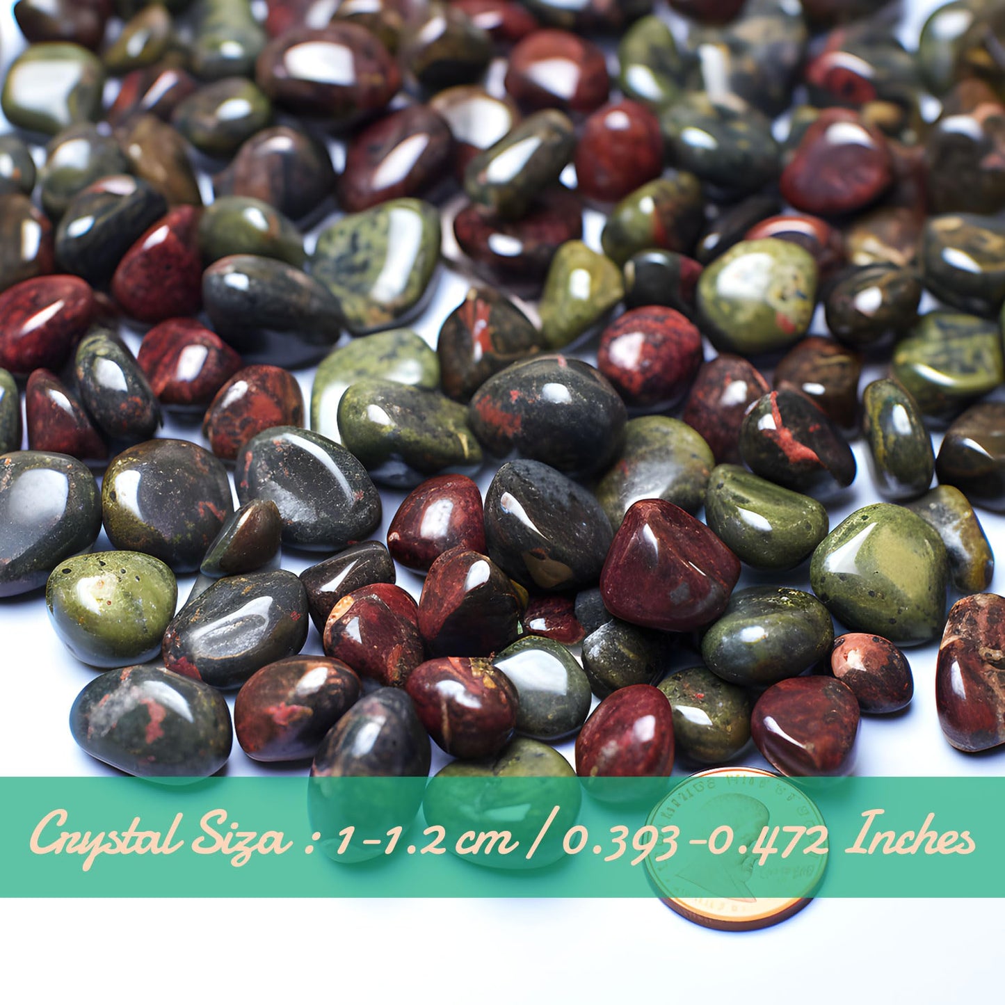 SigMntun Polished Dragon Blood Jasper Crystal Chips Set, 0.4", 128 Pcs - Handpicked Tumbled Stones and Crystals Bulk for Healing, Reiki, Meditation, Witchcraft and Home Decor