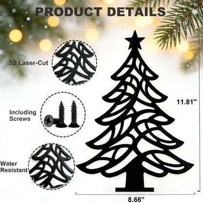 Metal Wall Art Christmas Tree: Black Metal Wall Tree, Minimalist Rustic Tree Decor for Living Room Bedroom Bathroom Dining Room Outside | Housewarming Gifts, Modern Farmhouse Decor Deals, Year Round