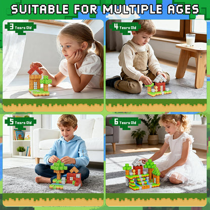 Magnetic Blocks 103PCS 1 inch Magnetic Building Blocks, Magnet Tiles Stacking Cubes Toy for Kids Build Forest World Set, STEM Game Toys for Boys Girls Age 3 4 5 6 7 8 Year Old Christmas Birthday Gifts