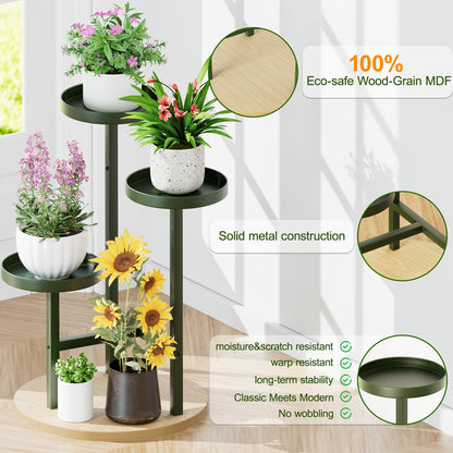 NQW 3 Tiered Tall Plant Stand for Multiple Plants Corner Display Rack Tiered Flower Stand Plant Table for Living Room Balcony Garden Patio