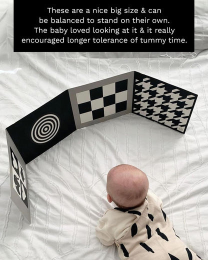 Samuel Sensory Board for Babies - Supersized Black and White Baby Cards for Developmental Newborn Tummy Time Toys - 100cm Newborn Black & White Toys for 0-3 Months & Older - Thick Stand Up Board No. 1