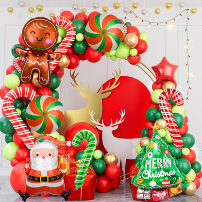 Gingerbread Man & Santa Foil Party Balloons, Merry Christmas Balloons, Christmas Balloons for New Year Eve Holiday Festival Birthday Party Decorations (Santa & Gingerbread)