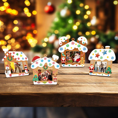 KOYILTD 32 Sets Christmas DIY Picture Frame Crafts Gingerbread Hanging Ornaments Kits for Christmas Tree Funny Christmas Picture Frame Kits Home Class Party Game Activities (Candy 1)