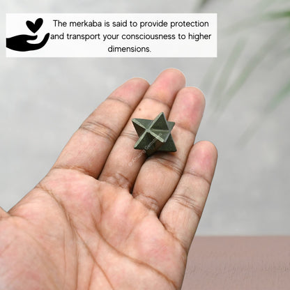 Amazing Gemstone Pyrite Merkaba Crystal - 0.75 Inches Metaphysical Merkaba Star for Meditation - Energetic Tetrahedron Crystal and Healing Stones for Spiritual Growth and Healing (15-20mm)