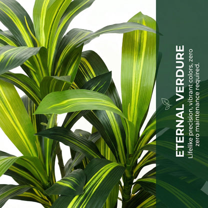 Artificial Dracaena Tree 6FT, Fake Tree with White Tall Planter - Faux Yucca Tall Fake Floor Plant in Pot - Artificial Plant for Home Office Living Room Decor Indoor