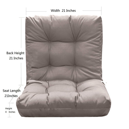 QILLOWAY Outdoor Chair Cushion for Patio Furniture, Waterproof Patio Cushions with Ties, Fade Resistant Replacement Pads for Outdoor Rocking Chairs,Tan,Grey