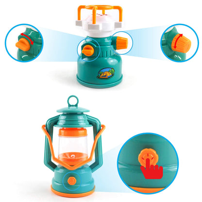 PicassoTiles PTC20 20 Piece Camping Gear Tools Adventure Set Including Walkie Talkie, Camping Tent, Binoculars, Watch, Compass & Whistle, Stove, and Other Camp Tools