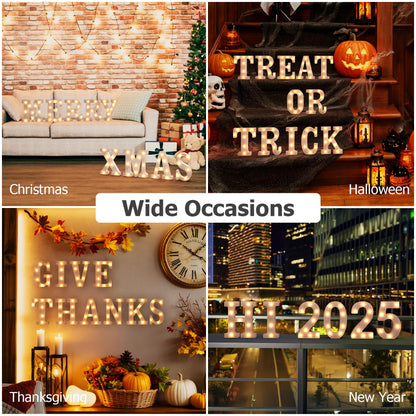 Marquee Letters, Led Letter Lights, 26 Alphabet Battery Powered LED Light Up Name Sign, Decorative Lighted Standing Letters for Graduation Party Night Light Wedding Birthday Room Wall Decor (Letter A)