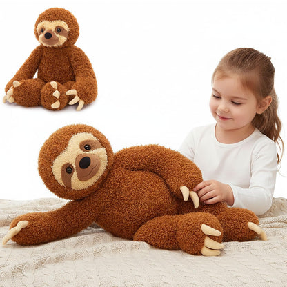 MorisMos Sloth Stuffed Animal 18" Plush Sloth Plush Toy Sloth Plushie Huggable Sloth Pillow Stuffed Sloth Toy Gifts for Boys Girls and Kids for Comforting Companion Imaginative Play