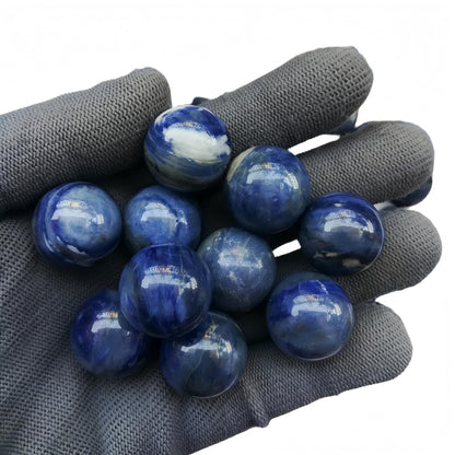 Sunshcat Natural Sodalite 0.78 Inchs Crystals and Healing Stone Ball Set,Home Desktop Feng Shui Array Decoration(7 Pieces) ﻿