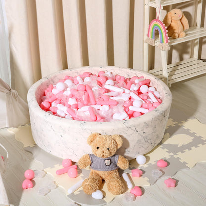 STARBOLO Ball Pit Balls for Kids -200pcs Stars Hearts Strips Crush Proof Play Balls Plastic Macaron Toy Balls for Ball Pit, Baby Pool Water Toys, Play Tent, Birthday Party Decoration