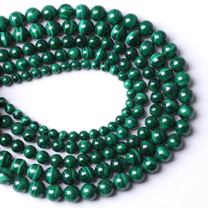 31pcs 6mm Natural Green Malachite Beads AAA Gemstone Round Loose Beads for Jewelry Making DIY Bracelets Necklaces Crystal Energy Healing Stone Beads 7.5" (Natural Malachite, 6mm)