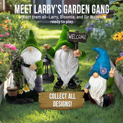 IMPECCABLE GOODS Garden Gnomes Outdoor with LED Solar Light - 11’’ Spring Season Gnome - Funny Decorations, Ornaments - Home, Yard, Patio, Solar Lantern Garden Statues - Housewarming, Birthday