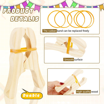 10 Pcs Wooden Game Clips Set for Fort Building and Play - Kids School Playground Building Games Silk Clips
