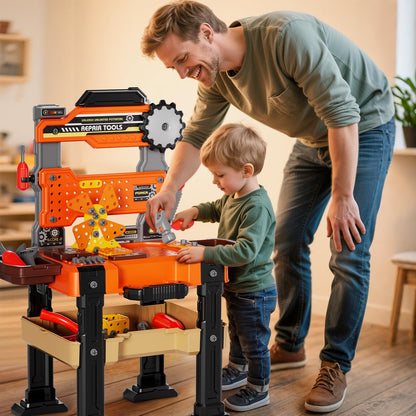 Novaluki Kids Tools Bench, Tool Box Playset with Screw and Electric Drill Toy, Pretend Play Construction Toys Work Bench for Toddlers 3-5 Years Old, Birthday for Boys Ages 3 4 5 6 7 8