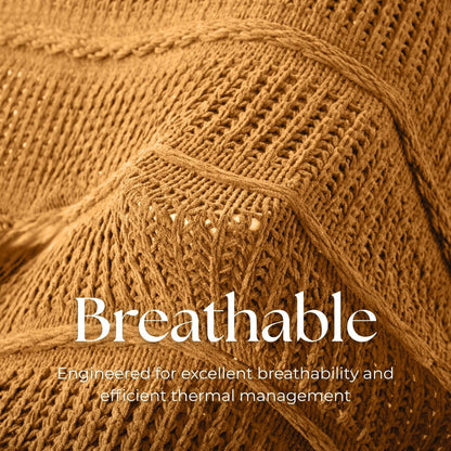 Boho Knitted Chenille Blanket with Tassels - Lightweight & Soft All-Season Throw - 3D Classic Pattern for Living Room Bedroom Couch, Amber Brown, Throw 50"x60"