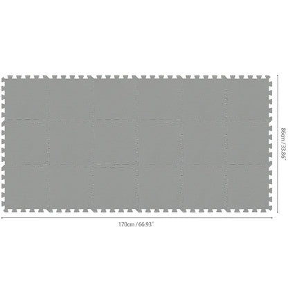 qqpp EVA Rubber 18 Tiles Interlocking Puzzle Foam Floor Mats - Baby Play Mat for Playing | Exercise Mat for Home Workout. Gray. QC-Lb18N
