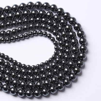 71pcs 6mm AAA Black Hematite Beads Natural Stone Gemstone Round Loose Beads for Jewelry Making DIY Bracelets Necklace Earrings