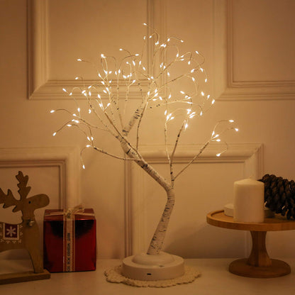 FUCHSUN $$$ 108 LED Birch Tree Light Tabletop Bonsai Fairy Tree Lamp, 8 Lighting Modes & Timer & Battery/USB Operated, Party Wedding Holiday Festival Christmas Decoration, Warm White