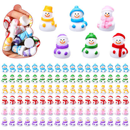 Guiqulai 72 Pcs Mini Resin Snowman Mini Snowman Figurines Miniature Figurines Suitable for DIY Cake Decoration Ornaments Crafts Moss Landscape