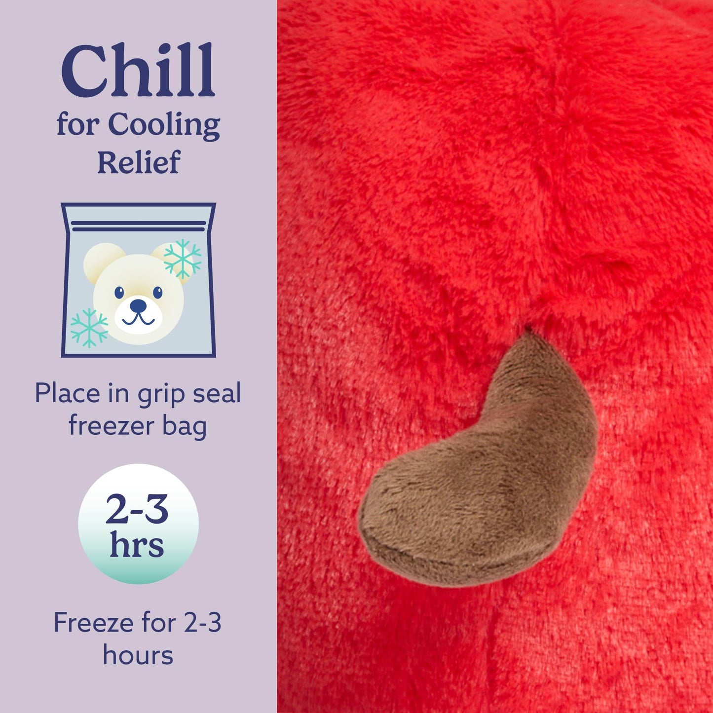warmies Microwavable & Weighted Stuffed Animals, Tomato- Heated Stuffed Animal Plushie for Warmth & Comfort - Cute Soft Plush Toys for Adults & Children (Boys, Girls, Babies & Toddlers)