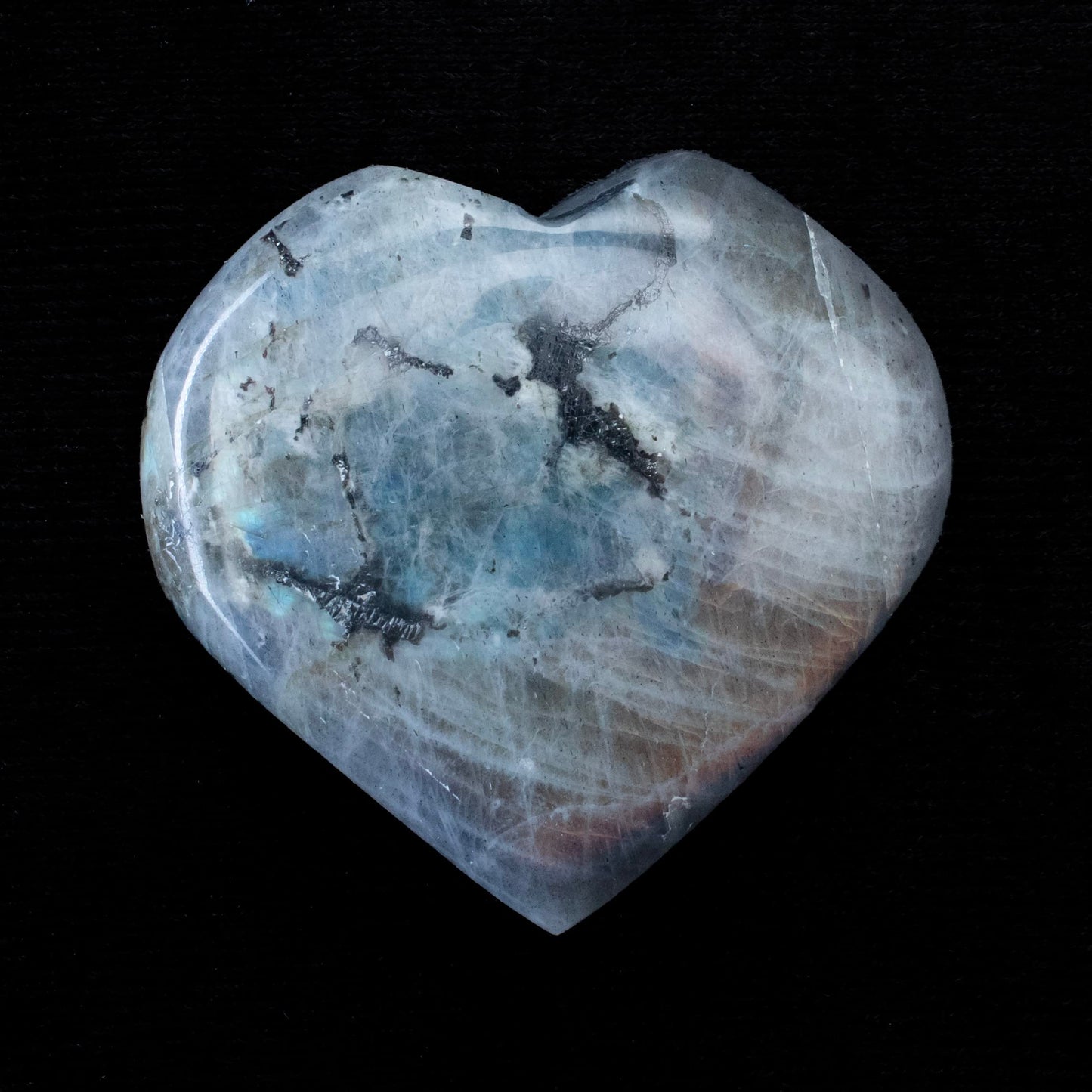 Crocon 50mm Purple Labradorite Heart stone Big Heart Shape Puff Stones Set 450+ Carats Pocket Crystal Healing Tumble Collection Palm Worry Stone Good Luck Charm Meditation Gift Craft Home Decor