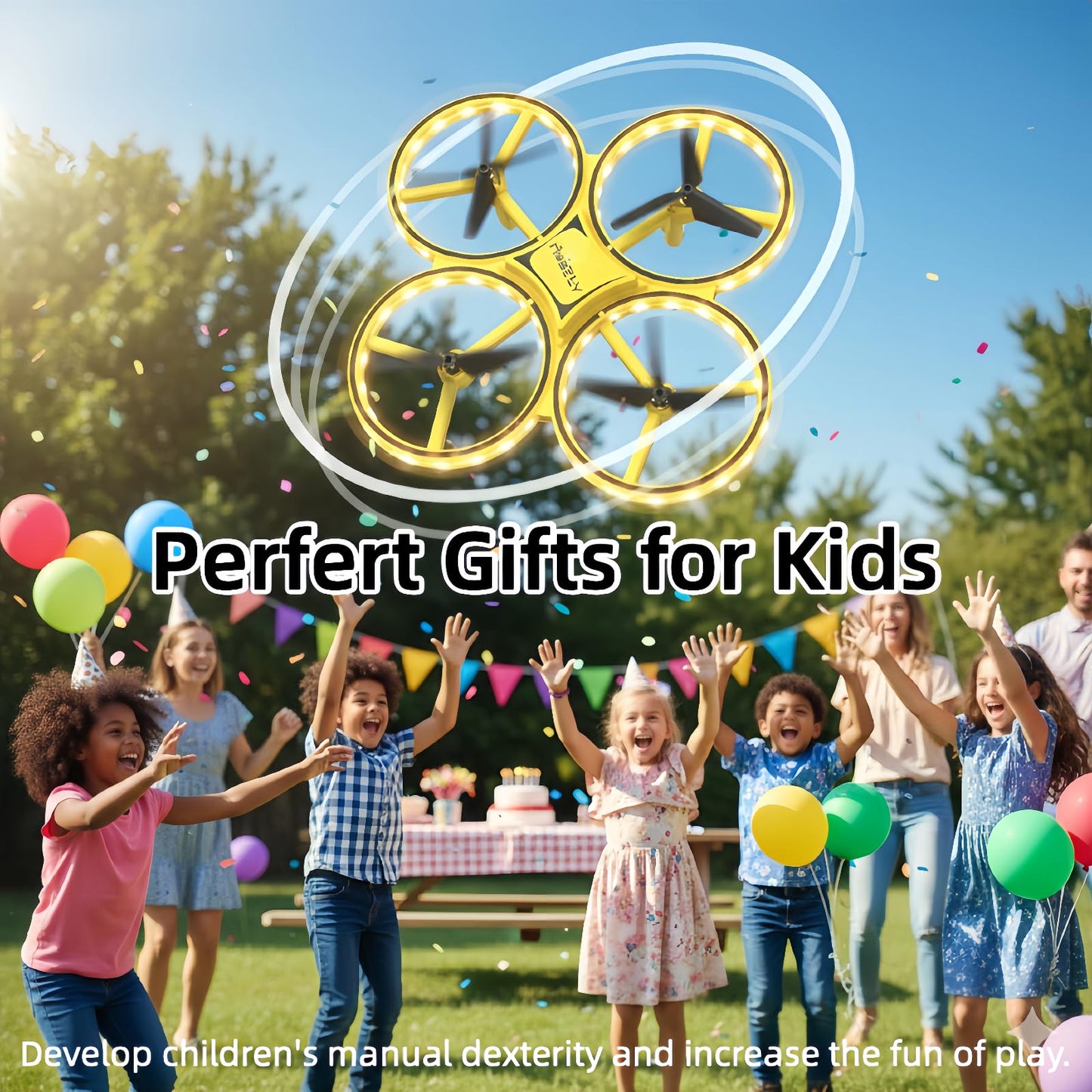 2025 Upgraded Hand Controlled Drone for kids,Somatosensory aircraft with Smart Watch Controlled, Gesture sensing aircraft Cool LED Remote Control Drone 360° Flips,quadcopter,Toys Gifts for Boys and Girls